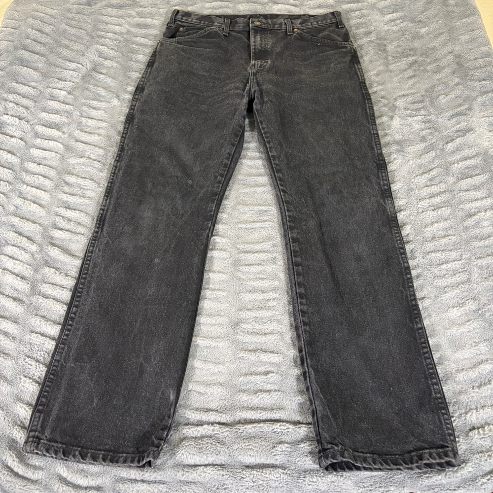 Dickies Mens Carpenter Jeans Black Relaxed Fit Straight Leg Workwear Denim 34x32